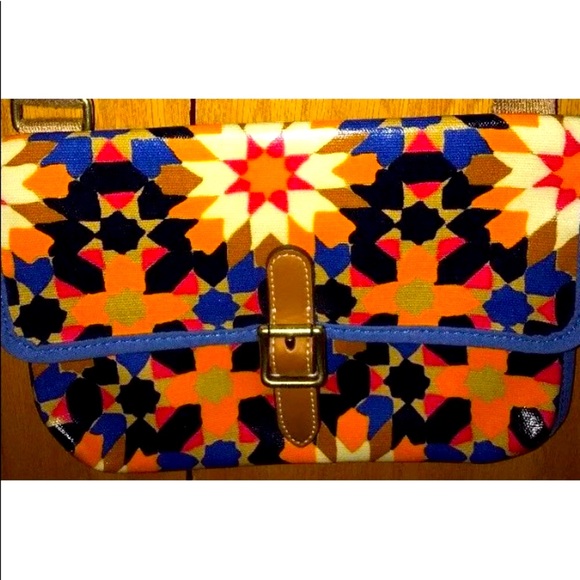 Fossil Keyper starburst floral native vegan coated canvas crossbody bag purse - Picture 1 of 10